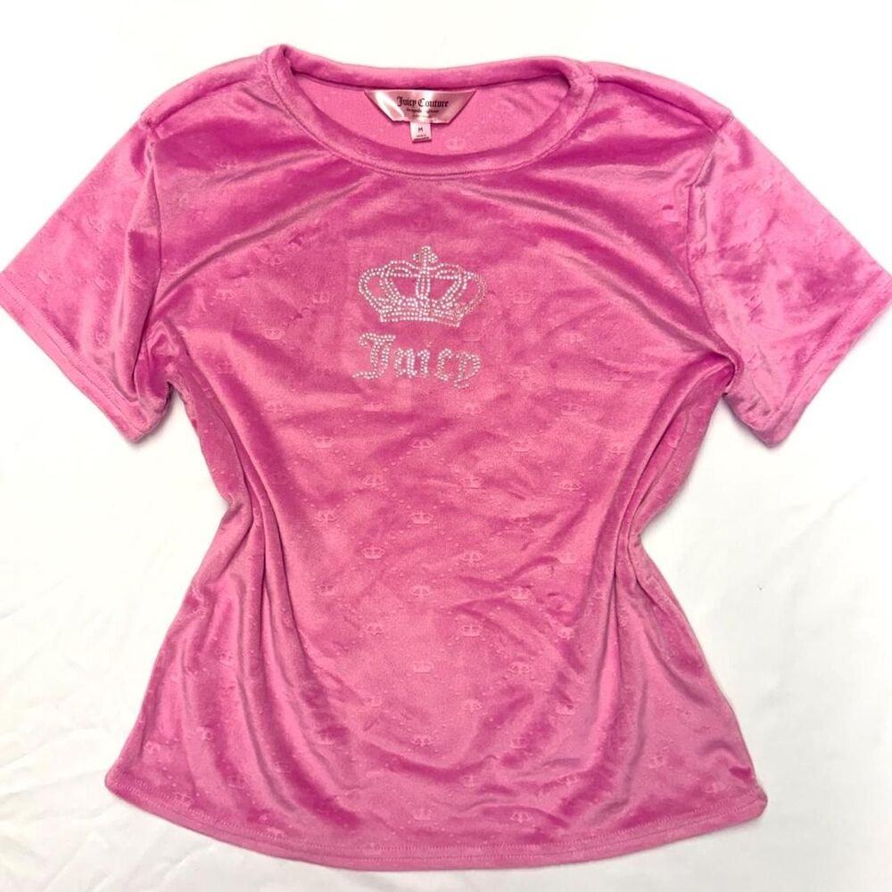 Juicy-couture Women's Pink and Silver T-shirt